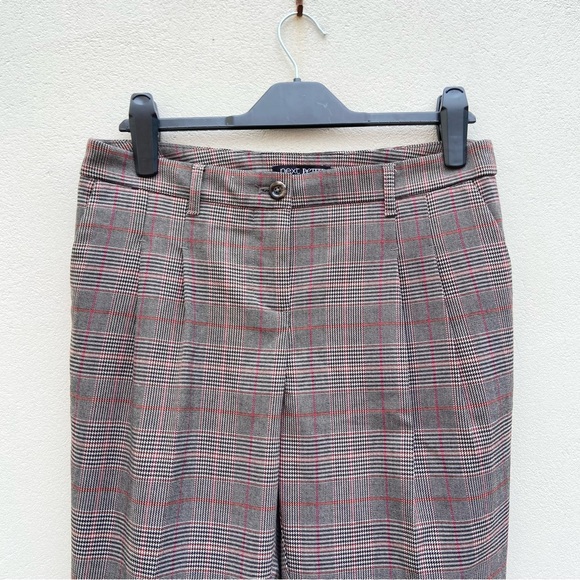 NEXT Women’s Check Plaid Trousers Sz 10 Petite Short Ankle Grazer Tartan Stretch - Picture 2 of 9
